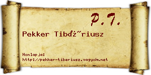 Pekker Tibériusz névjegykártya